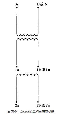 有两个二次绕（rào）组的单相（xiàng）电压互感器