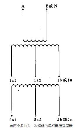 　　有两（liǎng）个多抽头二次绕组的单相电压互感（gǎn）器