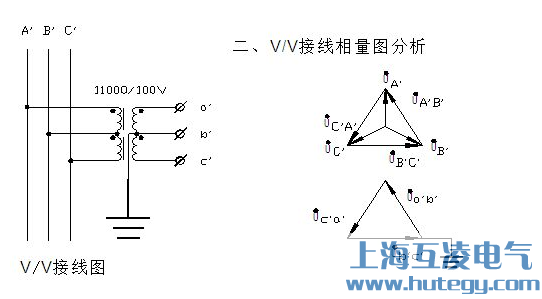 V/V接线接线图，v/v接线相量图分析（xī）